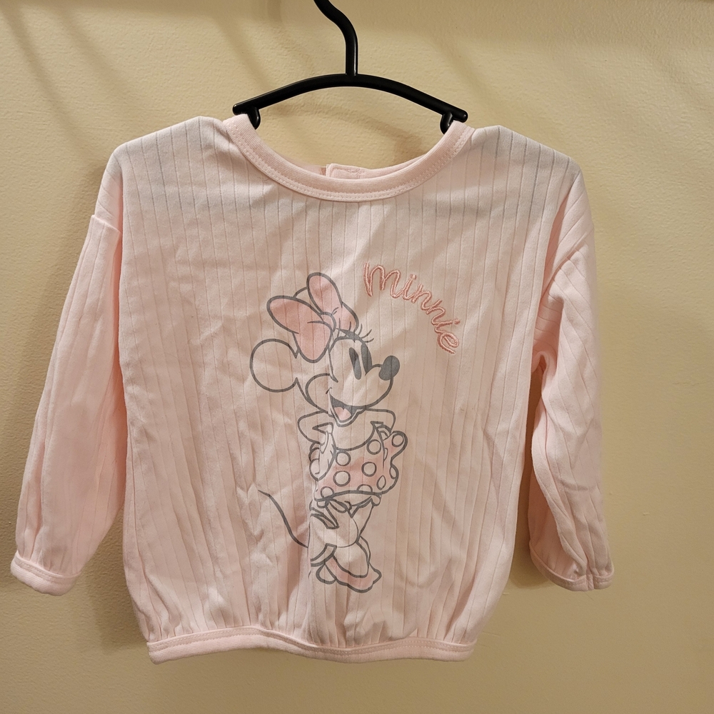 🩷5/15$ , 12mth Pink Minnie Mouse Long Sleeve Shirt